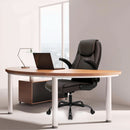 Brown PU Leather Office Chair With Adjustable Height
