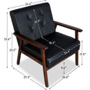 Mid Century 3 Piece Sofa And Chair Set With Black Wood Arms
