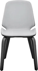 Gray Faux Leather Accent Dining Chair For Kitchen Table