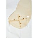 dining chair,set of 4,metal leg,plastic seat,transparent yellow