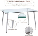 Glass Dining Table For 4 51 Inch Clear Top For Home