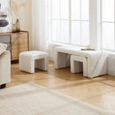 White 40Inch Lux Velvet Plus Nesting Ottoman End Bench