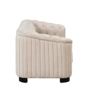 Modern Velvet Upholstered 3-Piece Sofa Set with Rubber Wood Legs in Beige