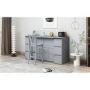 Twin Size Murphy Bed with Drawers, Cabinets and USB Ports,Gray