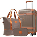 Hardshell Luggage Sets 3 Piece Carry-on Suitcase Double Spinner Wheels with TSA Lock for Men Women, Coppery (20in)