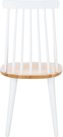 Farmhouse Spindle Back Side Chair White Natural Dining Room