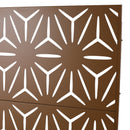 Freestanding Decorative Metal Privacy Screen for Deck Balcony Patio, Brown, Steel, 76' H x 48' W