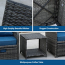 5 Pieces Wicker Patio Furniture Set Outdoor Patio Chairs with Ottomans Conversation Furniture with coffetable for Poolside Garden Balcony