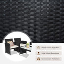 Rattan Outdoor Patio Furniture Set 4 Piece White Cushions