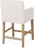 Armga Upholstered 26 Inch Counter Stools Beige Set Of 2