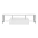 TV Stand, Console, Media Entertainment Center, Storage Cabinet, Glossy Contemporary & Modern - White