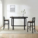 Bar Table, Extra Long Entryway Table for Entryway, Hallway, Living Room, Foyer, Corridor, Rectangular Wood High Top Kitchen Dining Table, Black