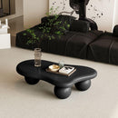 40 Inch Cloud Shaped Coffee Table with 3 Ball Legs for Living Room, Black