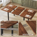 Walnut 63 Inch Extendable Dining Table Set For Six Chairs