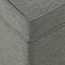 24 Inch Gray Fabric Hidden Storage Ottoman With Hinged Lid