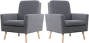 Gray Mid Century Modern Plush Upholstered Armchair