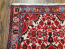 3' 2' X 5' 1" Handmade Floral Wool Rug Red Beige /Ivory
