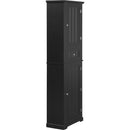 Tall Bathroom Storage Cabinet, Freestanding Storage Cabinet with Drawer and Adjustable Shelf, MDF Board with Painted Finish, Black