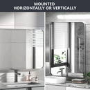 Brushed Silver Wall Mounted Bathroom Mirror 30x40 Inches