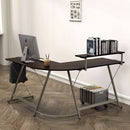 Vista L Shaped Desk With Removable Monitor Stand Espresso