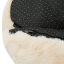 Auch Indoor Armchair Style Bean Bag with Beige Faux-Fur and Adaptive Foam, 40 x 38 x 25.5 inches