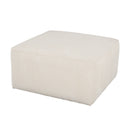 Upholstered Square Ottoman,Beige,Corduroy