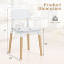 White Wooden Dining Chairs Set of 4 With Ergonomic Backrest