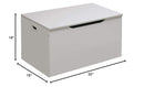 White Toy Storage Chest Bench FourCubicFeet FlipTopLid