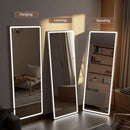 64 Inch Full Length Mirror With LED Lights Aluminum Frame 3 Color Temperatures