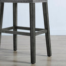 Gray 29 Inch Bar Stools Set Of 2 With Backless Saddle Seat