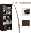 Bevfint 70 Inch Dark Cherry 5 Tier Floor Standing Bookcase
