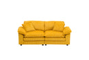Corduroy 2-seats sofa With 2 back pillows,2 toss pillows and two ottoman,Comfy Sofa- Deep Seat Couch for Living Room,Yellow
