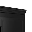 U-Can 85.2''H Hall Tree with Bench and 3 Hooks, Modern Entryway Storage Organizer Cabinet with 4 Doors, 1 Drawer and Adjustable Shelves for Hallway, Entryway, Living Room