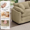 3 Piece Corduroy Sofa Set Camel 3 Seater And 2 Loveseats