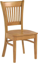 Vancouver Slat Back Wooden Seat Dining Chairs Oak Set Of 2