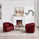 Swivel Accent Chair, 360-degree Swivel Barrel Chair with Velvet Fabric Upholstery, Comfy Pumpkin-Shaped Swivel Chair for Living Room, Bedroom, or Office