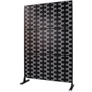 Outdoor & Indoor Privacy Screen Metal Privacy Screen 76' H×48' W, Freestanding Decorative Privacy Screen for Deck Balcony Patio, Privacy Fence Panels for Outside Lawn Garden PS112 BLACK