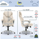 Executive Office Chair With AIR Lumbar Support Cream White