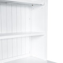 83.4'Tall Bookshelf with Writing Desk, Modern Bookcase with Study Desk, Workstation with Storage Shelf,Storage Bookcase with Open Shelves and LED Lighting for Living Room,Home Office,White