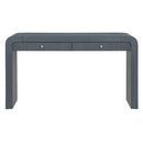 TREXM Rustic Console Table with Fluted Drawer Front, Entryway Table with Curved Corners & Thick Legs, Sturdy Sofa Table for Hallway & Living Room (Dark Navy)