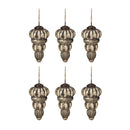 Tear Drop Ornament, Glass Decorative Hanging Christmas Tree Ornaments For Holiday Party Decorations (Set of 6) - Silver