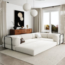 U_Style L-Shaped Modular Sofa Bed in Corduroy Fabric, Ideal for Living Rooms and Apartments