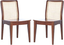 Benicio Dark Brown Natural Rattan Back Dining Chair Set of 2