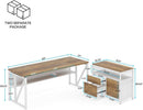 L Shaped Desk Walnut Sixty Three Inch Executive Desk