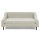 Modern Durable Elevated Dog Sofa Bed with Irregular Armrest Design, Comfortable Beige Foam Pet Sofa