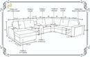 Flannel Modular Sectional Sofa With USB Ports Grey