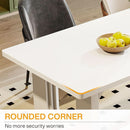 Modern White Dining Table 71 Inch With Wood Pedestal Base