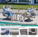 3 Piece Patio Bistro Set With Swivel Glider Chairs Table