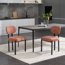 Modern Dining Room Chairs Set of 2, Mid-Century Upholstered Boucle Kitchen Dining Chairs with Black Metal Legs