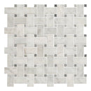 Carrara White Basketweave Pattern 12"x12" Honed Marble Mesh-Mounted Mosaic Tile- MSI Collection